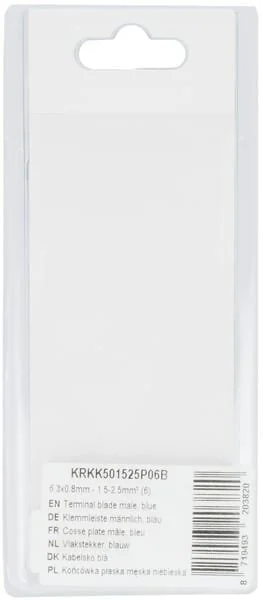 Kramp - KRKK501525P06B - Terminal Blade Male, Blue 6.3x0.8mm - 1.5-2.5mm² (6)