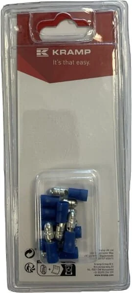 Kramp - KRLA9025P10B - Bullet Connector Male, Blue - 1.5-2.5mm² (10)