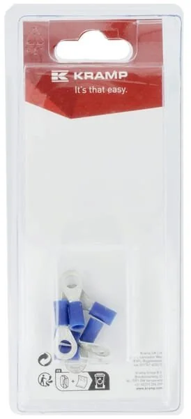 Kramp - KRLA9035P06B - Ring Terminal, Blue - 1.5-2.5mm² (6)