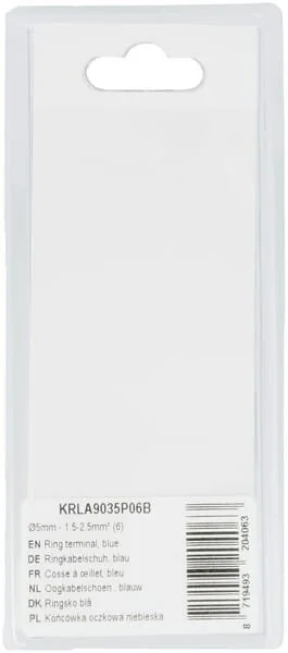 Kramp - KRLA9035P06B - Ring Terminal, Blue - 1.5-2.5mm² (6)