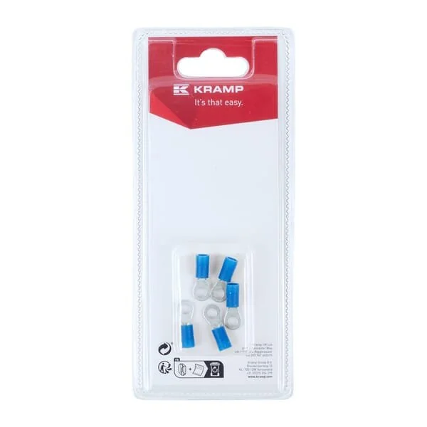 Kramp - KRLA9040P05B - Ring Terminal, Blue - 1.5-2.5mm² (5)