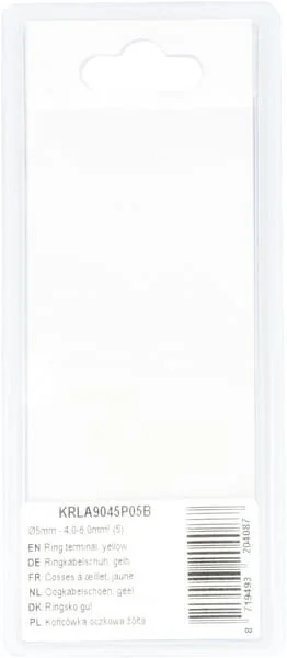 Kramp - KRLA9045P05B - Ring Terminal, Yellow - 4.0-6.0mm² (5)