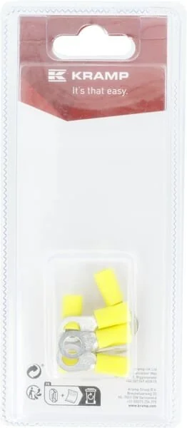 Kramp - KRLA9050P06B - Ring Terminal, Yellow - 4.0-6.0mm² (6)