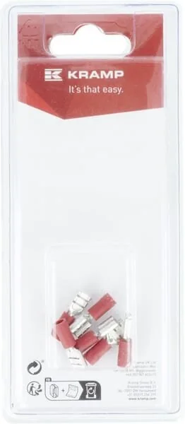 Kramp - KRLA9075P06B - Terminal Blade Female, Red 6.3x0.8mm - 0.5-1.0mm² (6)