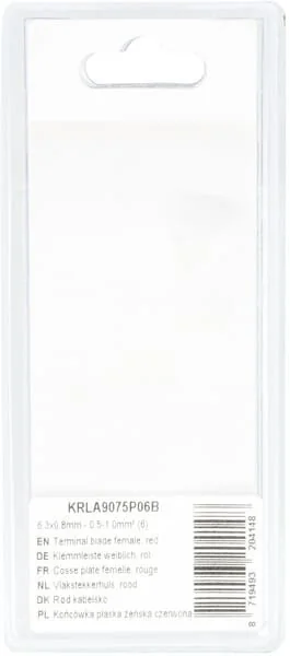 Kramp - KRLA9075P06B - Terminal Blade Female, Red 6.3x0.8mm - 0.5-1.0mm² (6)