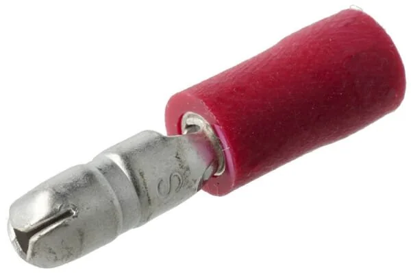 Kramp - KRLA9090P06B - Bullet Connector Male, Red - 0.5-1.0mm² (6)
