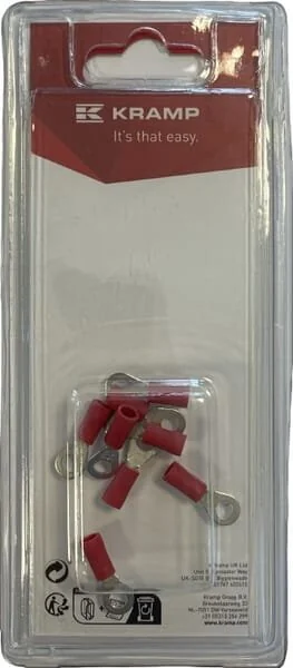 Kramp - KRLA9095P08B - Ring Terminal, Red - 0.5-1.0mm² (8)