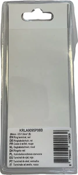 Kramp - KRLA9095P08B - Ring Terminal, Red - 0.5-1.0mm² (8)
