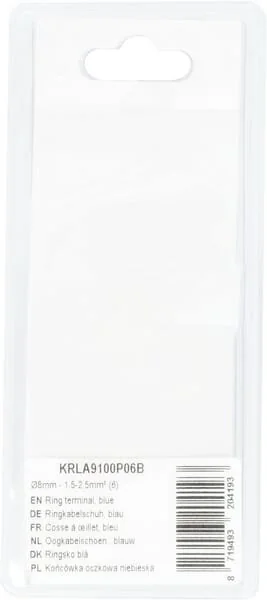Kramp - KRLA9100P06B - Ring Terminal, Blue - 1.5-2.5mm² (6)
