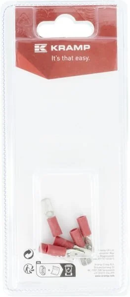 Kramp - KRLA9140P06B - Terminal Blade Male, Red 6.3x0.8mm - 0.5-1.0mm² (6)