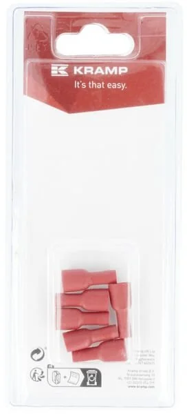 Kramp - KRLA9150P06B - Terminal Blade Female, Red 6.3x0.8mm - 0.5-1.0mm² (6)