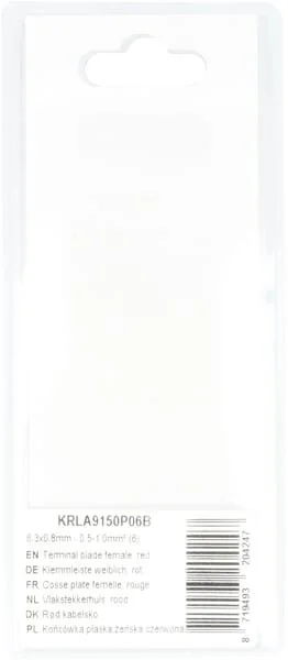 Kramp - KRLA9150P06B - Terminal Blade Female, Red 6.3x0.8mm - 0.5-1.0mm² (6)