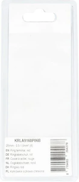 Kramp - KRLA9160P06B - Ring Terminal, Red - 0.5-1.0mm² (6)
