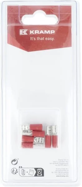 Kramp - KRLA9230P06B - Terminal Blade Female, Red 4.8x0.8mm - 0.5-1.0mm² (6)