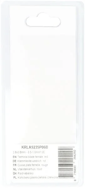 Kramp - KRLA9235P06B - Terminal Blade Female, Red 2.8x0.8mm - 0.5-1.0mm² (6)