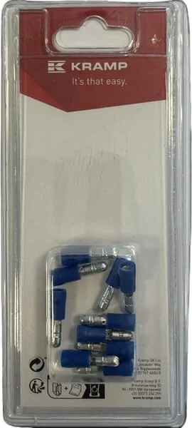 Kramp - KRLA9325P10B - Bullet Connector Male, Blue - 1.5-2.5mm² (10)