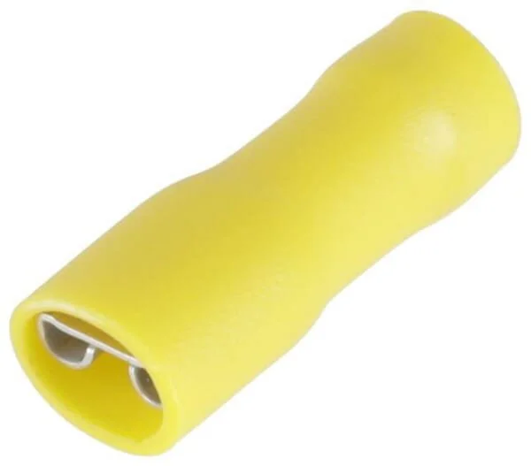 Kramp - KRLA9380P06B - Terminal Blade Female, Yellow 6.3x0.8mm - 4.0-6.0mm² (6)