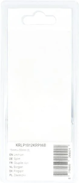 Kramp - KRLP1012KRP06B - Linch Pin 15mm x 55mm (6)