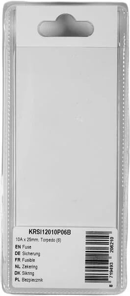 Kramp - KRSI12010P06B - Fuse 10A x 25mm, Torpedo (6)