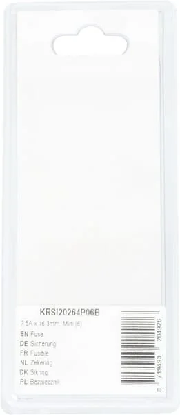 Kramp - KRSI20264P06B - Fuse 7.5A x 16.3mm, Mini (6)