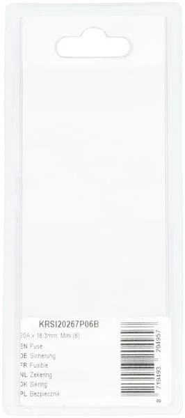 Kramp - KRSI20267P06B - Fuse 20A x 16.3mm, Mini (6)