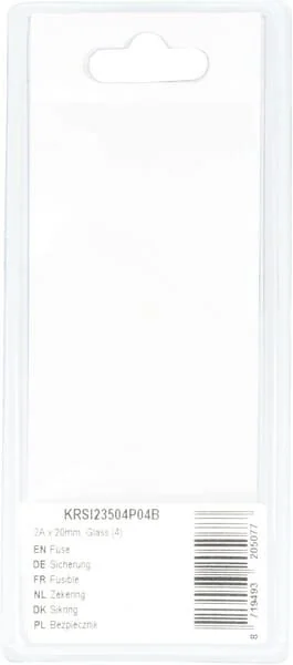 Kramp - KRSI23504P04B - Fuse 2A x 20mm, Glass (4)