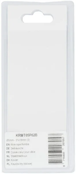 Kramp - KRWT05P02B - Wire Rope Thimble - 21x16mm (2)