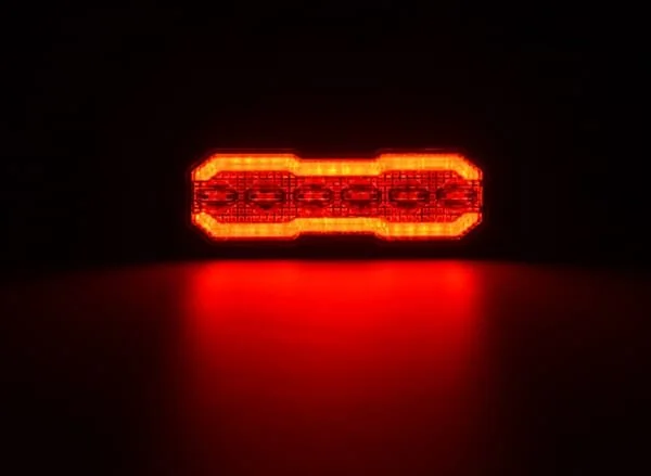 Kramp - LA20162 - Flashing Warning Light / Rear Position Light LED, Rectangular, 12/, Orange/Red, 12/42 LEDs