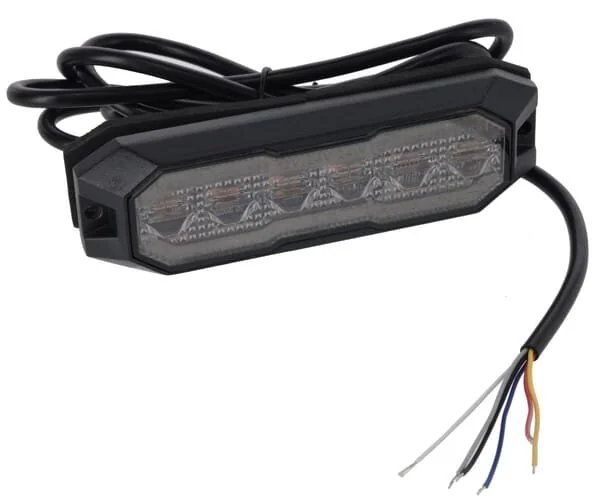 Kramp - LA20165 - Flashing Warning Light / Front Position Light LED, Rectangular, 12/, Orange/White, 12/42 LEDs