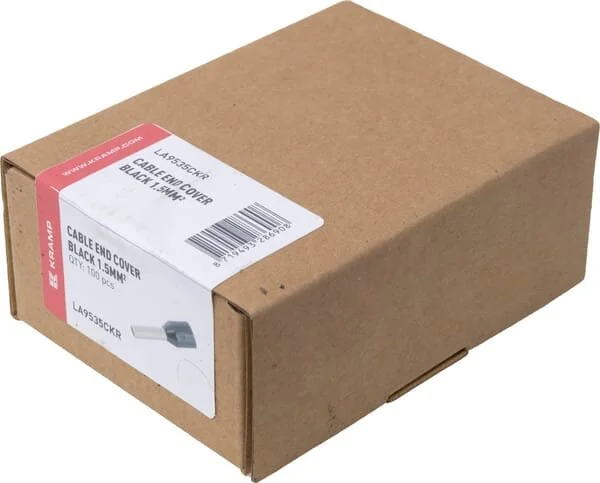Kramp - LA9535CKR - Cable End Cover Black, 1.5mm² (100x)