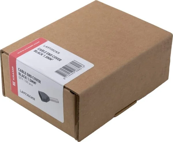 Kramp - LA9735CKR - Cable End Cover Black, 1.5mm² (100x)