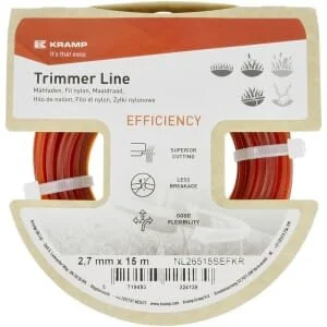 Kramp - NL26515SEFKR - Trimmer Line 15m, Square, Red, Efficiency