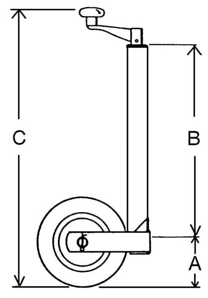 Kramp - STR10168 - Wheel Jack 230mm 750kg Ribbed