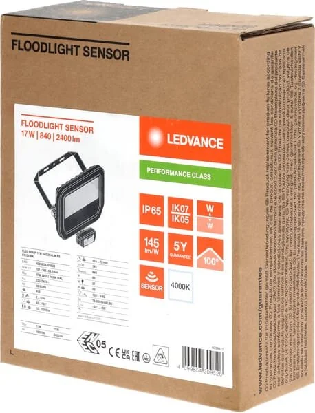 Ledvance - LVFL20840SBKG4 - Floodlight 17W 4000K Sensor