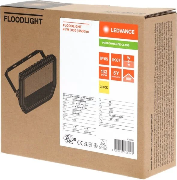 Ledvance - LVFL50830W65G4 - Floodlight 41W 3000K White