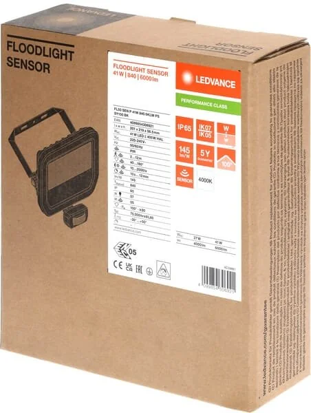 Ledvance - LVFL50840SBKG4 - Floodlight 41W 4000K Sensor