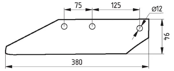 Molbro - 5140131125R - Wing Share Left CLB-CLC Kverneland Bonator Sub Cultivator