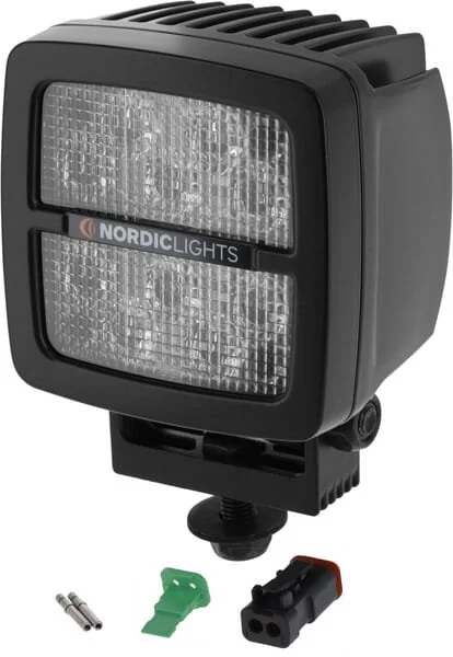 Nordic Lights - 984145 - Work Light LED, 41W, 4200lm, Square, 12/, Bolt On, Deutsch 2-Pin, Flood, 10 LED's, Scorpius N4402 By