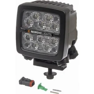 Nordic Lights - 984148 - Work Light LED, 50W, 6700lm, Square, 12/, White, Bolt On, MM, Deutsch 2-Pin, Flood, 10 LED's, Scorpius XTR N4401 By