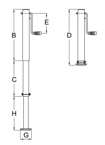 Simol - 1280101140 - Stand Jack Lateral Handle 70x617mm