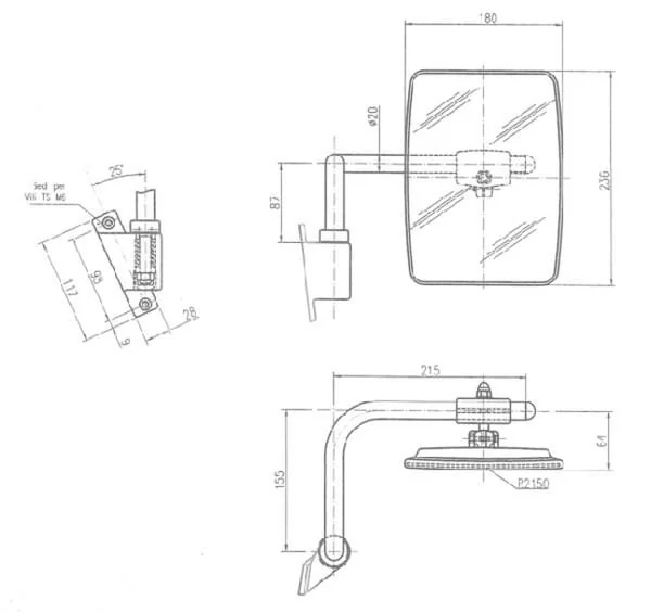 Smat Nord - 6451001 - Mirror With Arm Left