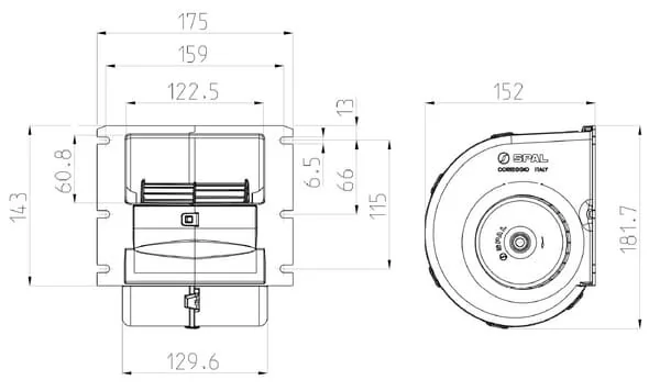 SPAL - 30003542AALC001 - Single Blower, 023-A70-74D