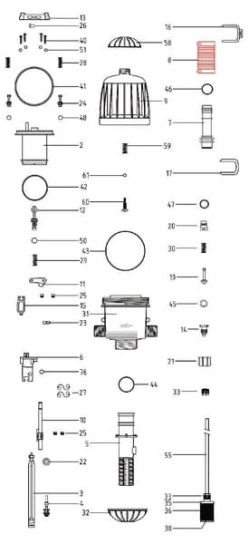 Tefen - 1618043305 - Cylinder Casing For Dispenser "MixRite", Pos. 5