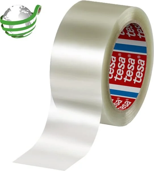 Tesa - T604160000000 - Low Noise 90% PCR PET Packaging Tape 100m x 50mm Transparent