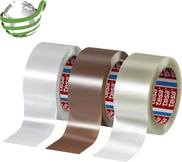 Tesa - T604160000000 - Low Noise 90% PCR PET Packaging Tape 100m x 50mm Transparent