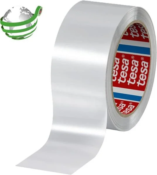 Tesa - T604160000300 - Low Noice 90% PCR PET Packaging Tape 100m x 50mm White