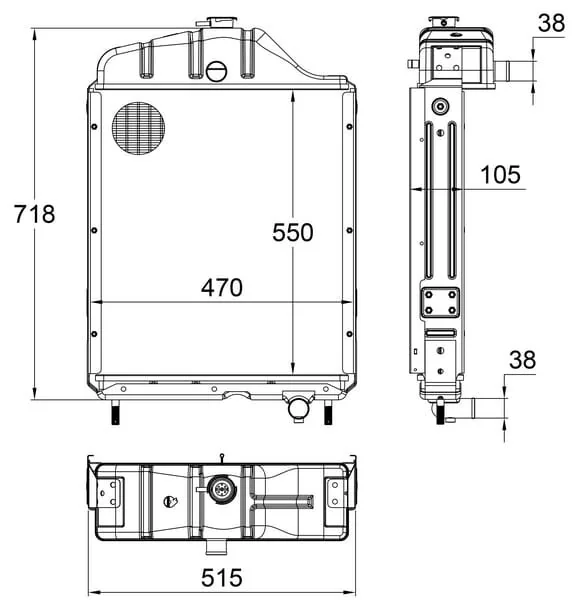 Unbranded - 2690846139111 - Water Cooler For Ursus C-385 4 Cylinder
