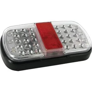 Unbranded - BA030010 - Rear Light LED, Rectangular, 12/24V, Red/Brown/Yellow, Bolt On