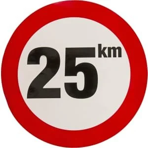 Unbranded - WB2501 - Sticker Prohibition Sign Speed Limit: 25km/h