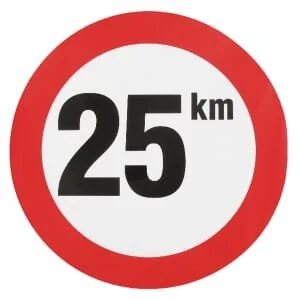 Unbranded - WB2501L - Sticker Prohibition Sign Speed Limit: 25km/h